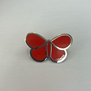 NWOT COACH Vintage Red Enamel Butterfly
Lapel Pin Brooch Purse Backpack Charm